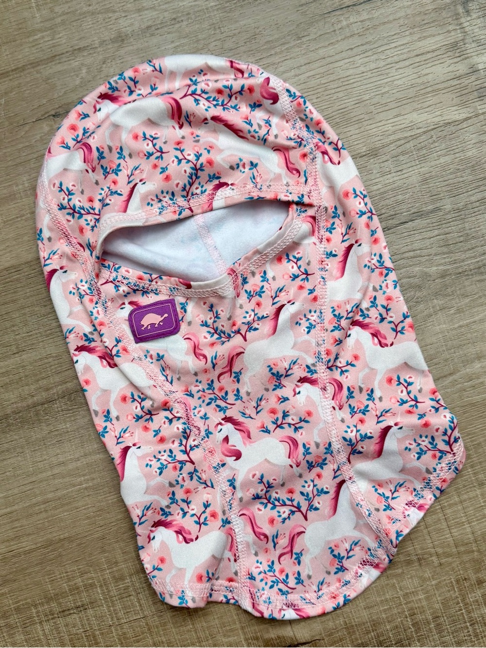 Turtlefur Kids Pink Unicorn Balaclava Face Cover / Ski Mask